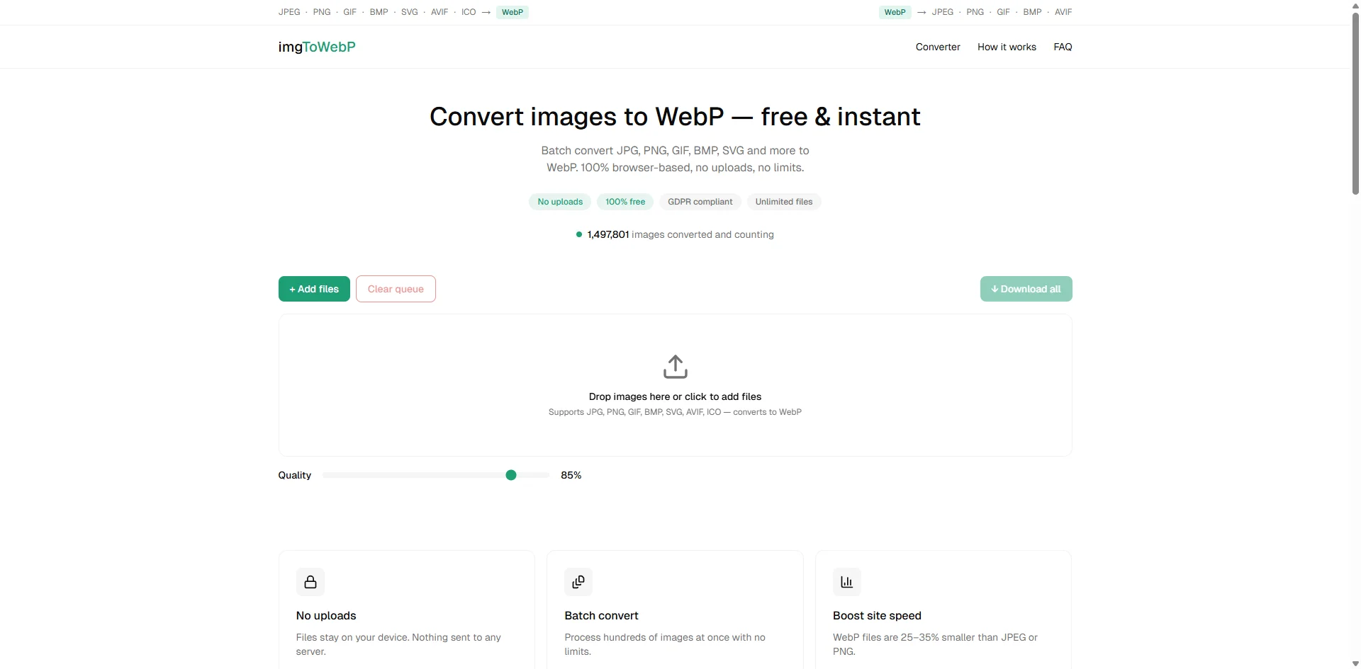 ImgToWebP — Conception Web & Développement Frontend — Orlin Agence Marketing Maroc