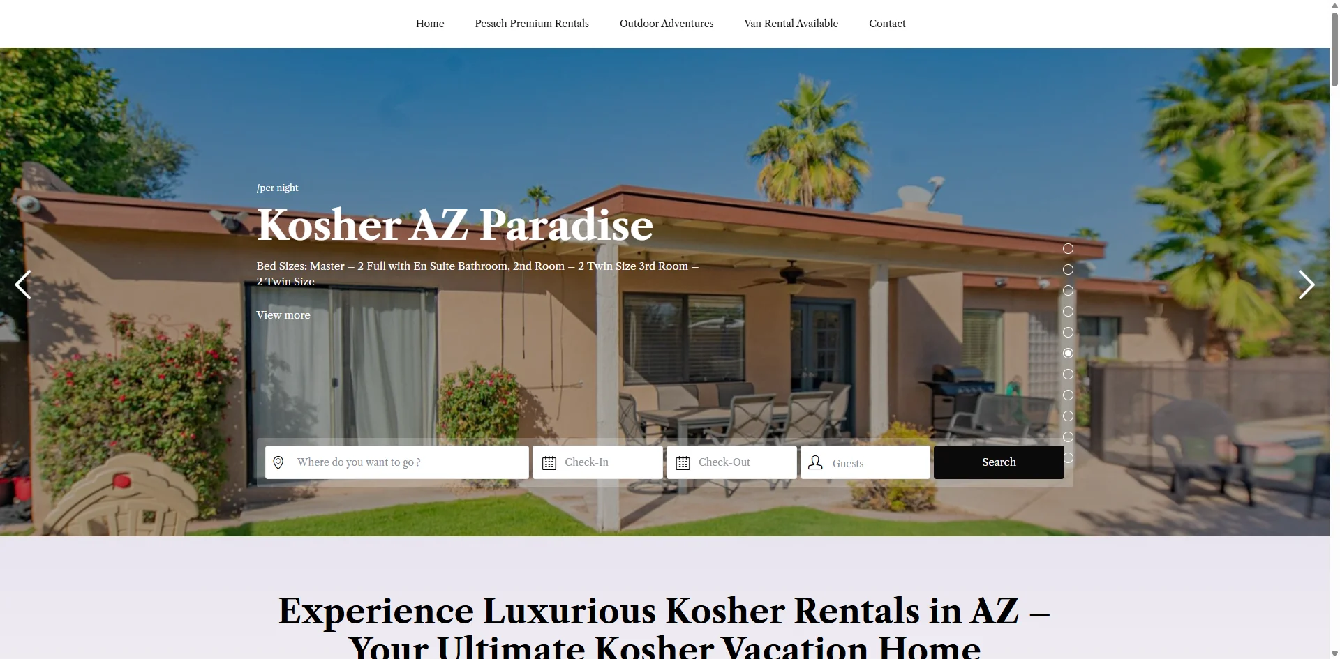Scottsdale Kosher Vacations — Conception & Développement Web — Orlin Agence Marketing Maroc